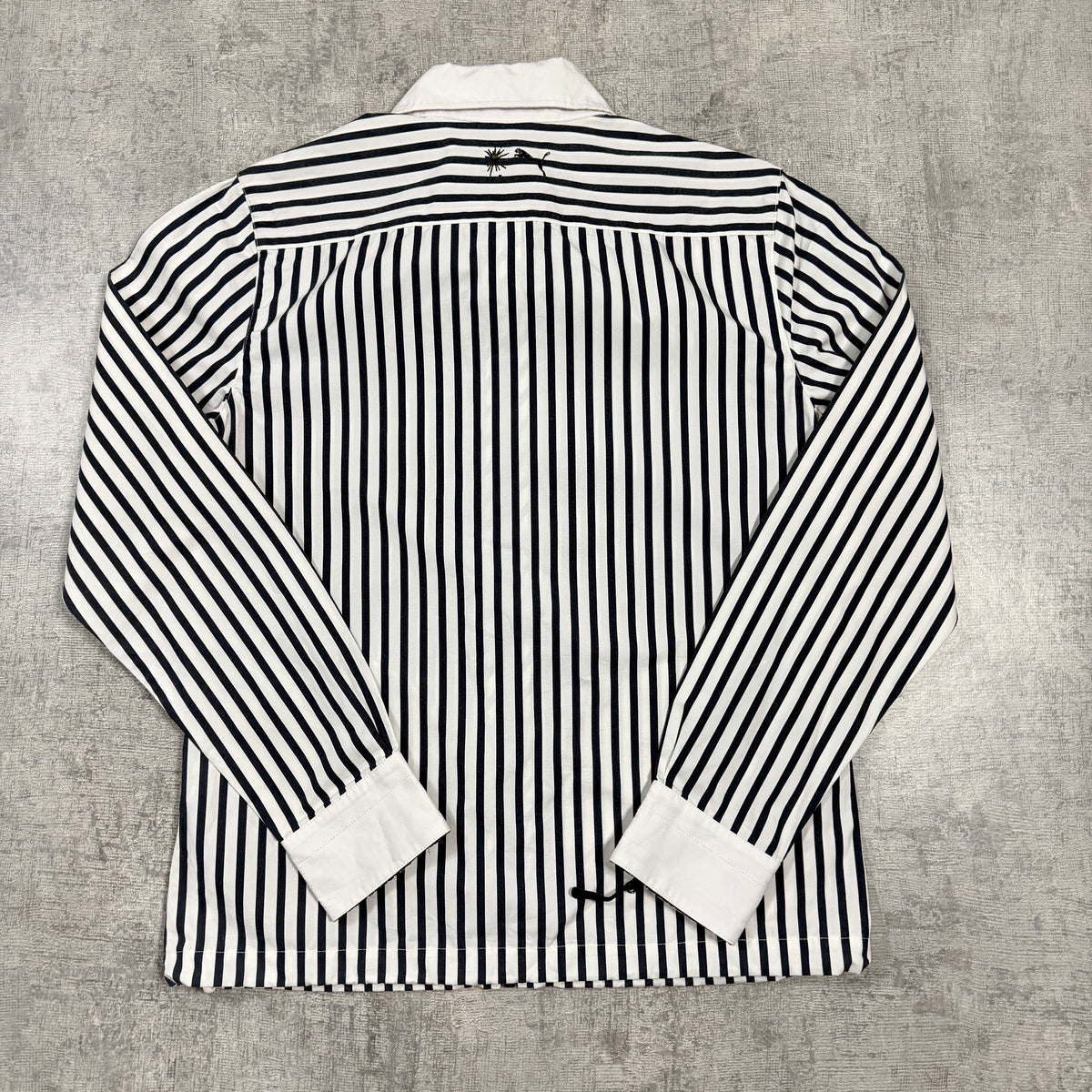 Puma Pinstripe Lightweight Jacket Size L Mens White Navy Y2K      -I26