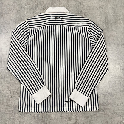 Puma Pinstripe Lightweight Jacket Size L Mens White Navy Y2K      -I26