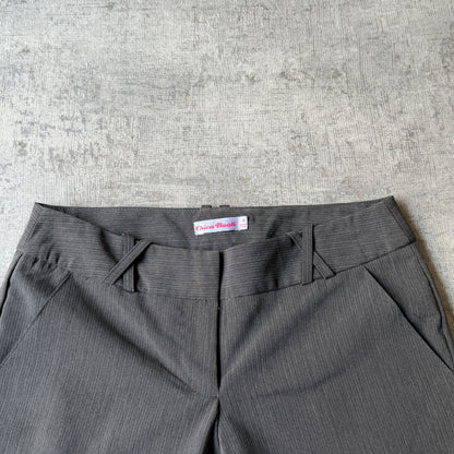 Chica Booti Y2K Low Rise Flare Dress Pants Size 8 Womens Grey Pants            -B33