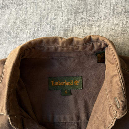 Timberland Button Up Shirt Size S Oversized Brown Thick              -B54