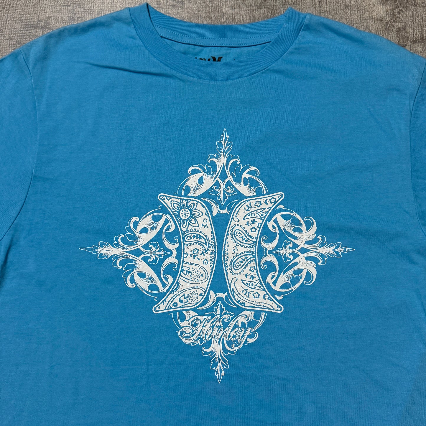 Hurley Blue Y2K Graphic Surf T-Shirt Size L Mens              -F48