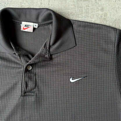Nike Vintage Grey Polo Shirt Size L Mens Boxy Fit              -C66
