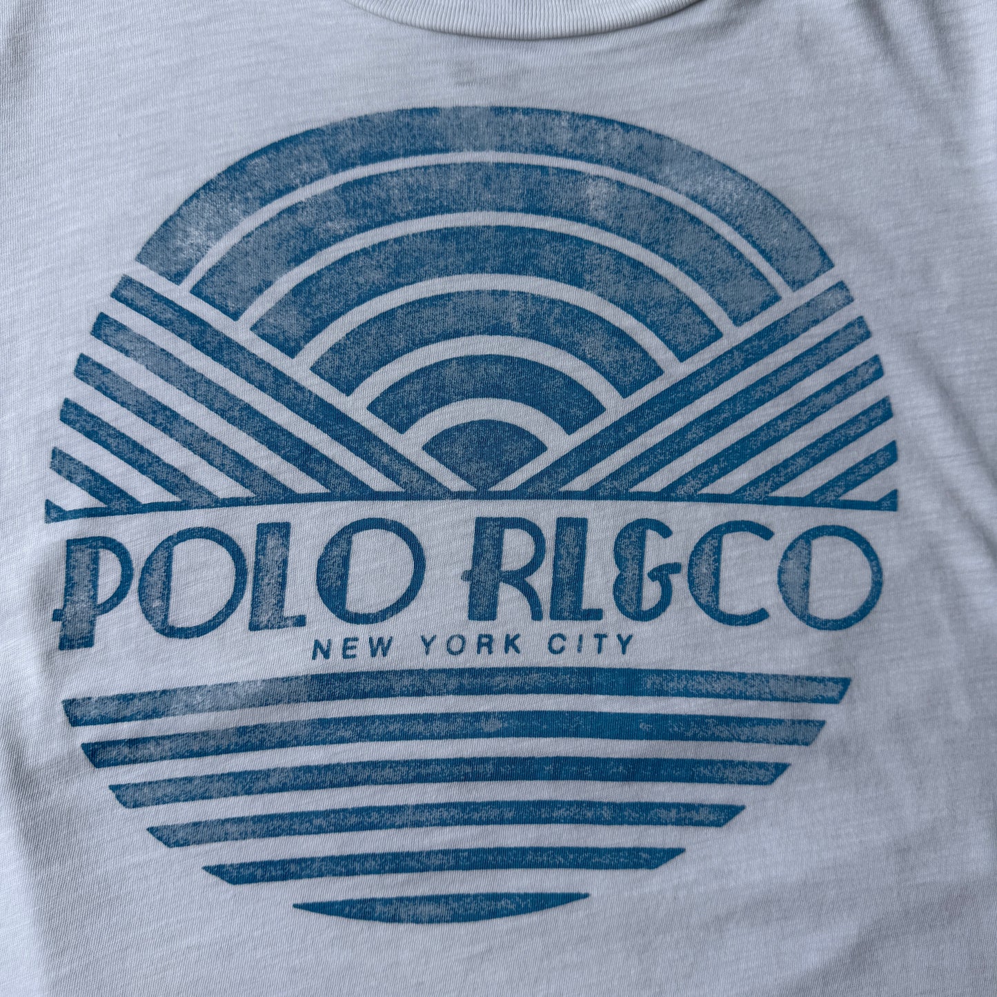 Polo Ralph Lauren White Graphic T-Shirt Size S Womens RL & Co              -C43