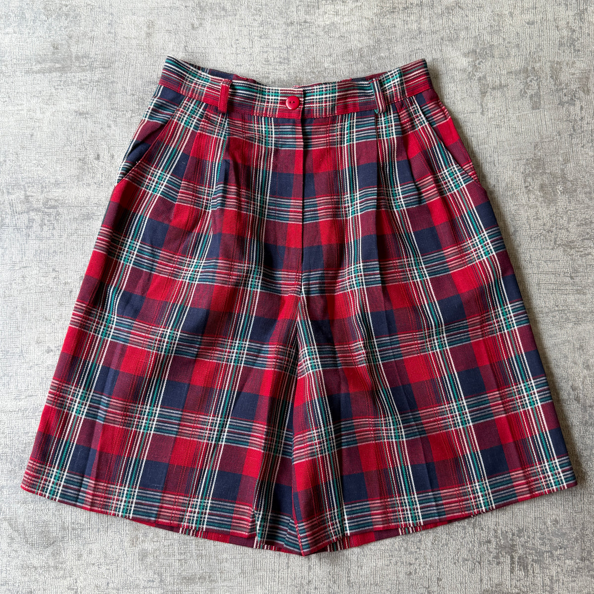 Plaid Y2K Baggy Womens Pleated Dress Shorts Size 10 High Waist               -D10