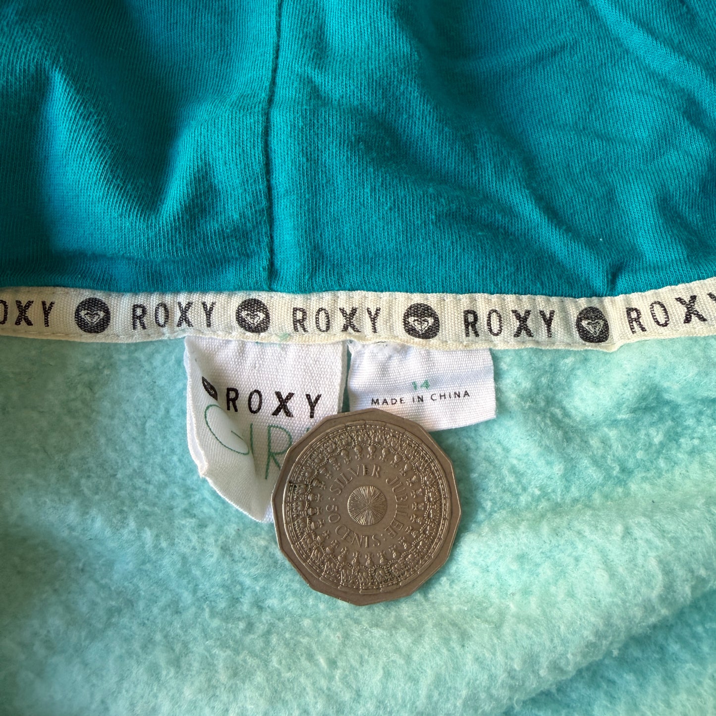 Roxy Y2K Pastel Blue Full Zip Hoodie Size 14Y/ XS Womens         -A68