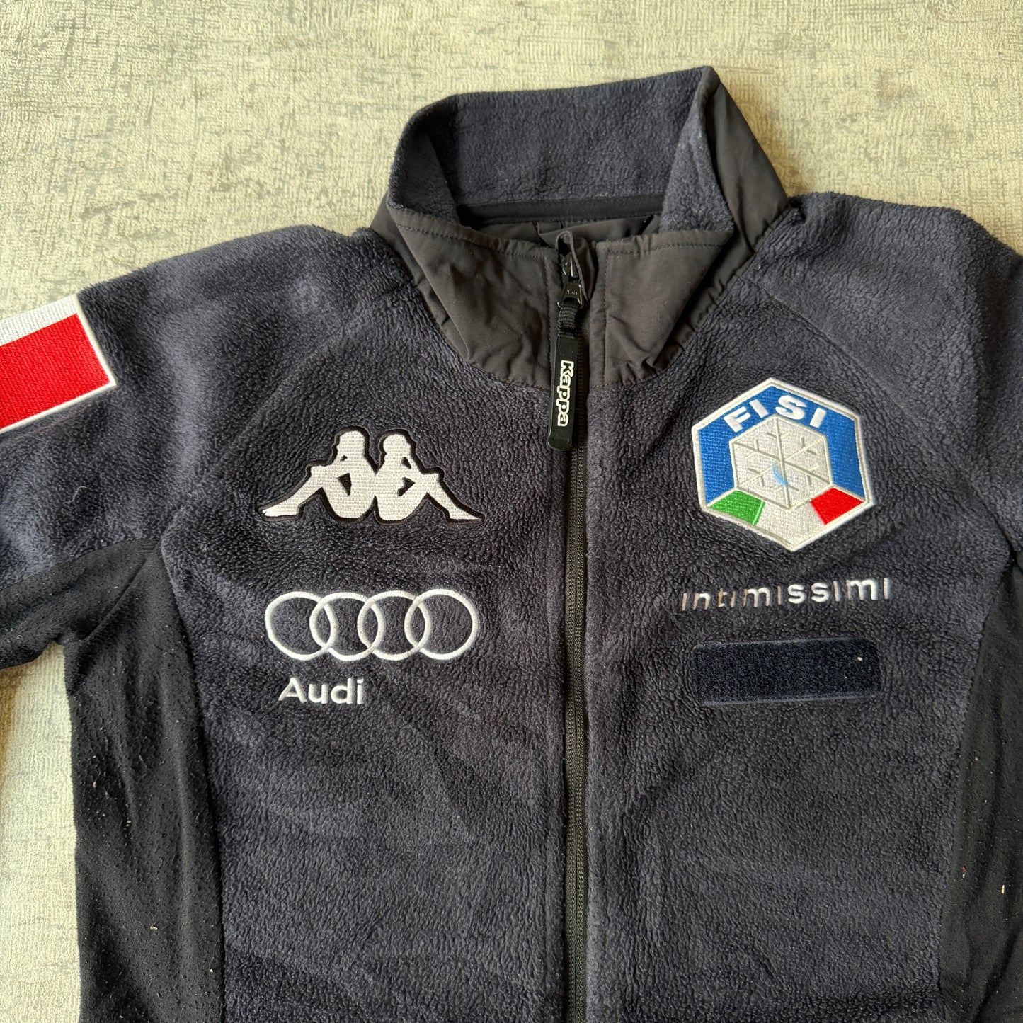 Kappa Audi Y2K Womens Fleece Racing Jacket Size L Black                    -C62