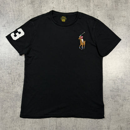 Polo Ralph Lauren Big Pony Black T-Shirt Size M Mens #3 Coloured Pony Top                           -I63