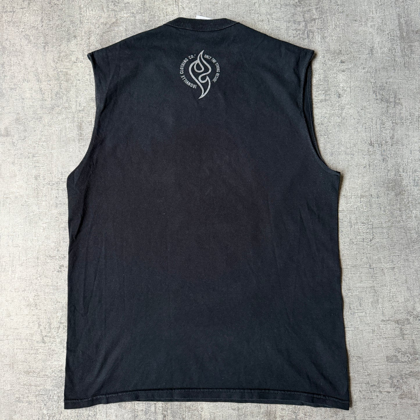 Ironville Vintage Gym Singlet Size M Mens Black Graphic         -G36