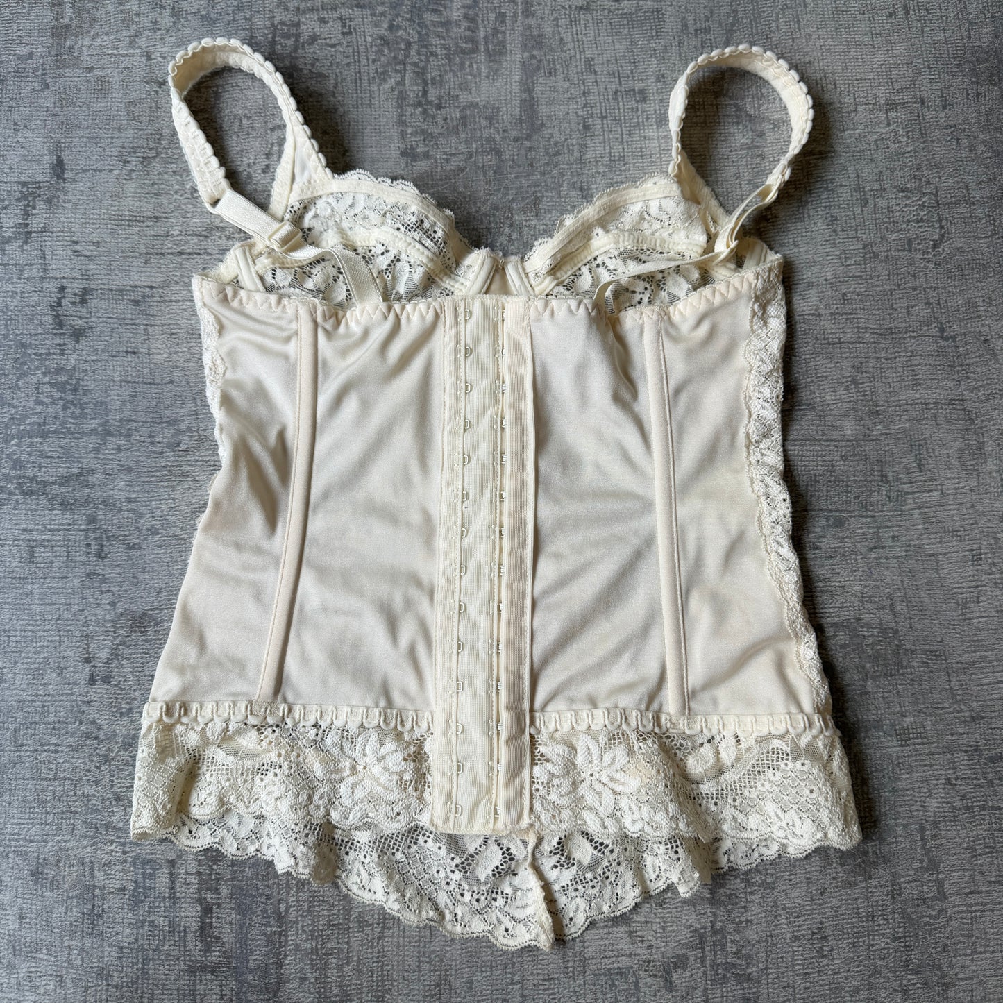 Valisero Lace Cream Womens Cream Corset Top Size Fits XS-S           -H66