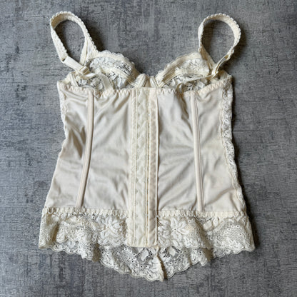Valisero Lace Cream Womens Cream Corset Top Size Fits XS-S           -H66