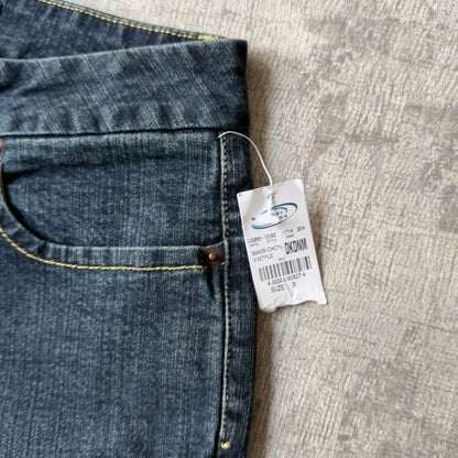 Jeanswear Y2K Baggy Capris Size W28 Dark Blue Denim NWT's              -C2