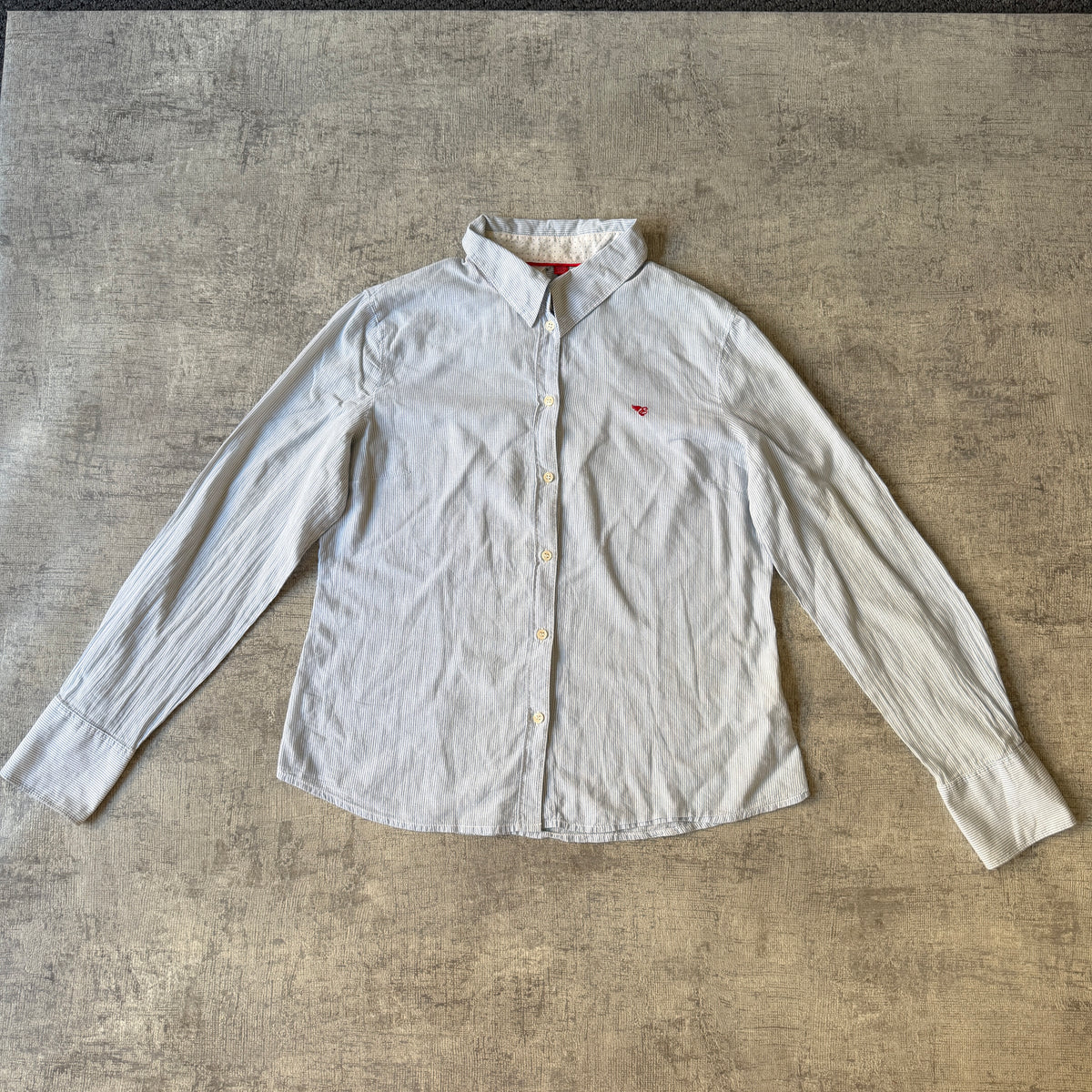ESprit Womens Pinstripe Button Up Size M Blue White Y2K            -C51