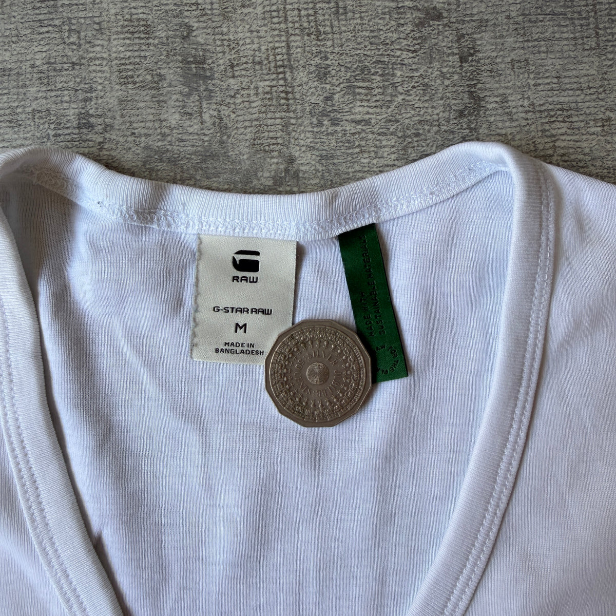 G-Star Raw Womens Y2K White V-Neck Slim Fit Top Size M Womens          -H67