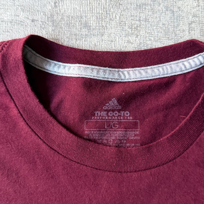 Adidas Y2K "Central C" Maroon College Graphic Tee Size L Mens        -D53