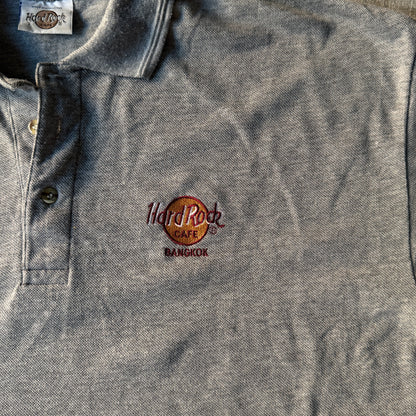 Vintage Hard Rock Bangkok Grey Polo Shirt Size XL Mens             -D57