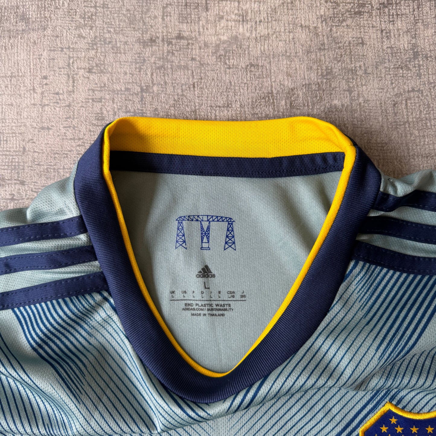 Boca Juniors Adidas Soccer Jersey Size L Mens Argentinian League              -D2