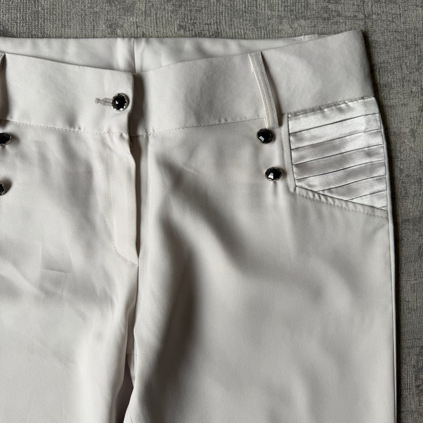 Womens Vintage White Flare Dress Pants Size 32 Low Rise              -F6