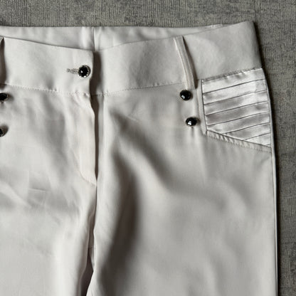 Womens Vintage White Flare Dress Pants Size 32 Low Rise              -F6