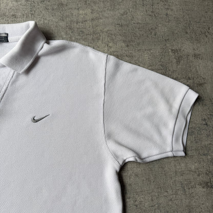 Nike Y2K Polo Shirt Size XXL Mens White Short Sleeve           -A65