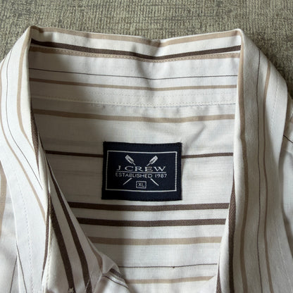 J.Crew Vintage Pinstripe Cropped Button Up Size XL Mens Long Sleeve                   -E16