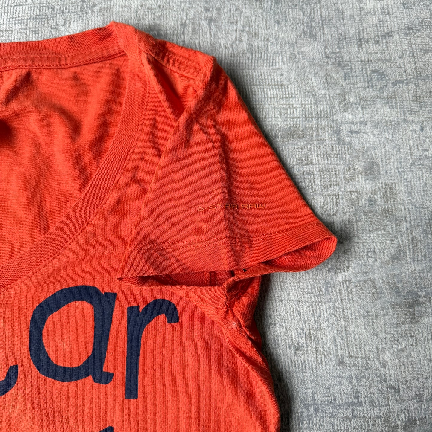 G-Star Raw Y2K Womens Orange Graphic Baby Tee Size XS Womens V-Neck               -E67