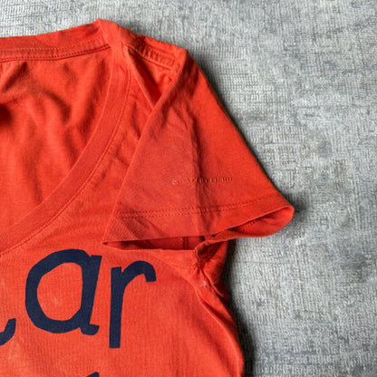 G-Star Raw Y2K Womens Orange Graphic Baby Tee Size XS Womens V-Neck               -E67