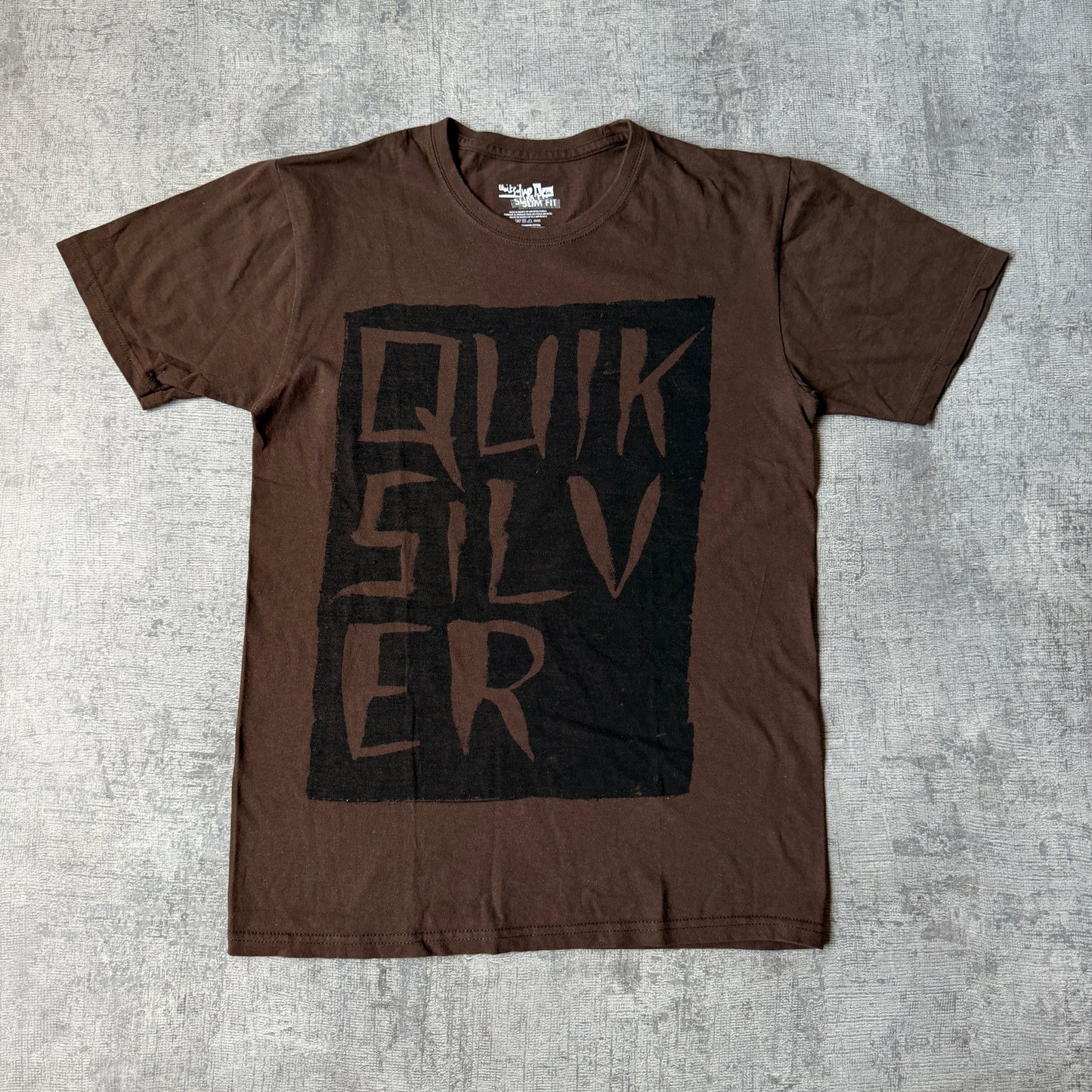 Quiksilver Y2K Brown Graphic T-Shirt Size S Mens Slim Fit          -G40
