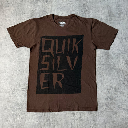 Quiksilver Y2K Brown Graphic T-Shirt Size S Mens Slim Fit          -G40
