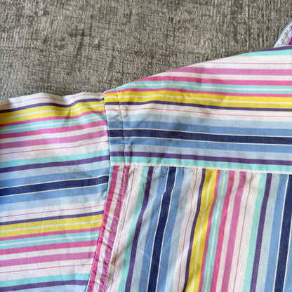 Ralph Lauren Womens Pastel Pinstripe Button Up Size M            -B51