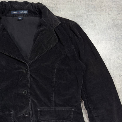 Tommy Hilfiger Womens Corduroy Blazer Jacket Size S Womens Black Coat                -D22