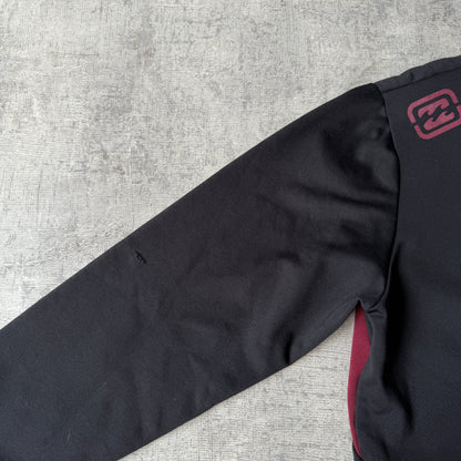 Billabong Y2K Track Jacket Size M Mens Black Red Zip Up           -C14