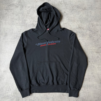 Diesel Industry Black Hoodie Size L Mens Graphic Pullover        -G28