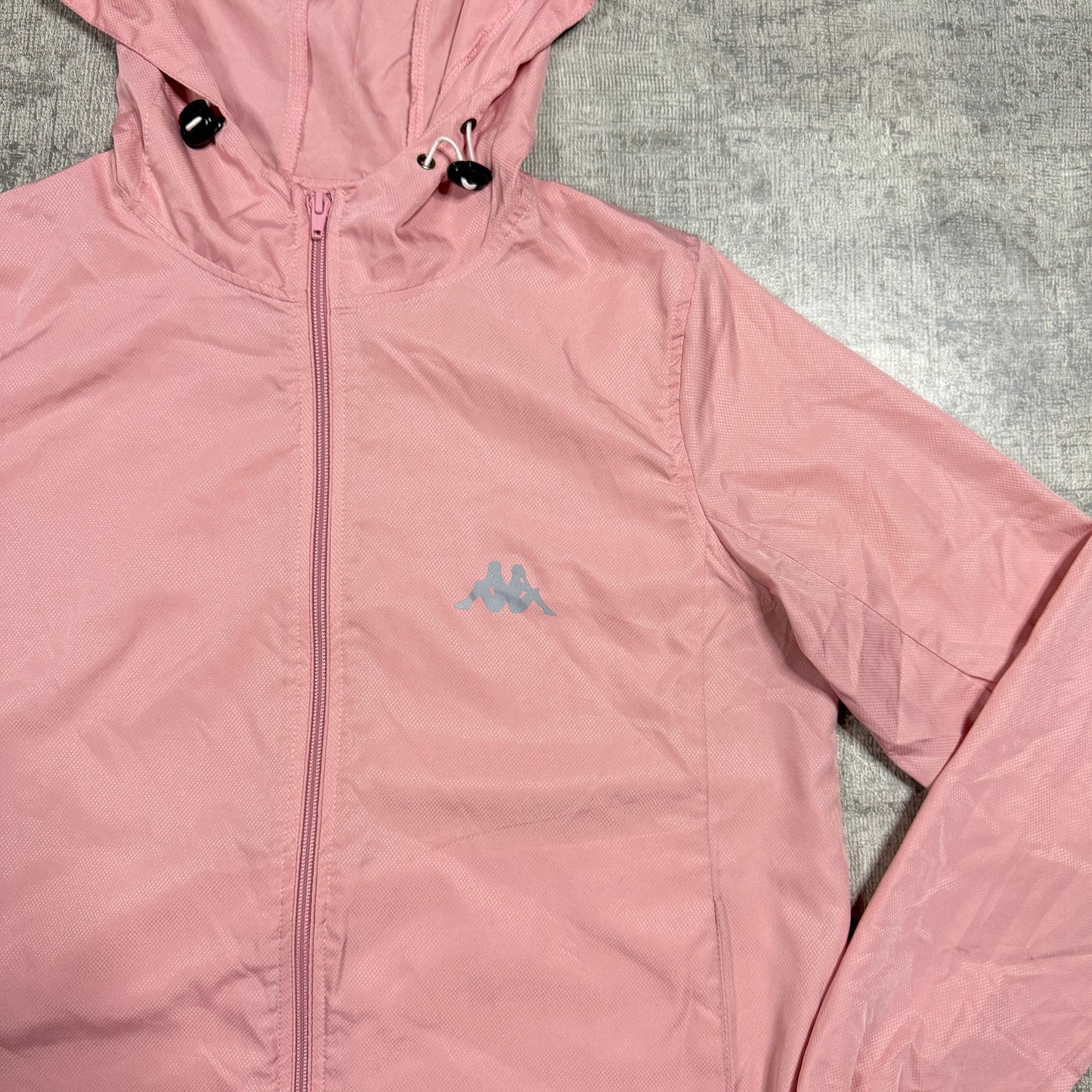 Kappa Y2K Womens Pastel Pink Hooded Track Jacket Size XL                -D25