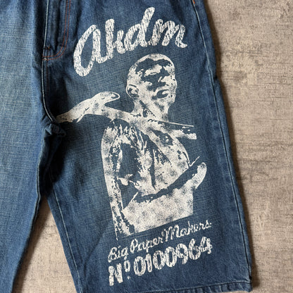 Akademiks Baggy Hip Hop Graphic Jorts Size 36 Mens            -F4