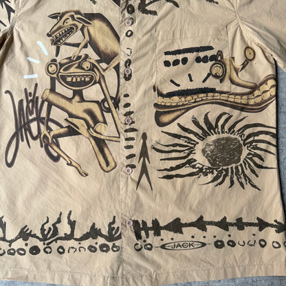 Cactus Jack Travis Scott Painters Button Up Shirt Size S Mens Oversized         -H3