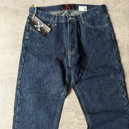 Hornee Y2K Deadstock Motorcycle Jeans Size 30 Dark Blue Denim Straight Leg NWTs         -H11