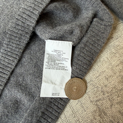 Max Mara Weekend Grey 100% Cashmere Swester Size S Womens Silk Trim         -H69