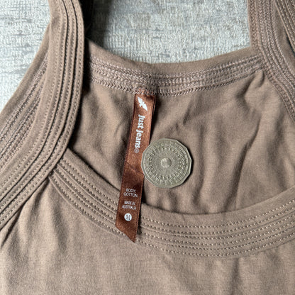 Just Jeans Womens Brown Y2K Tank Top Size M            -F64
