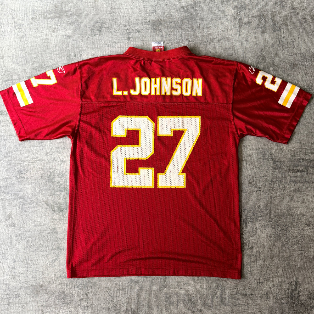 Kansas City Chiefs NFL Jersey Size L/Y Fits M Womens #27               -B61