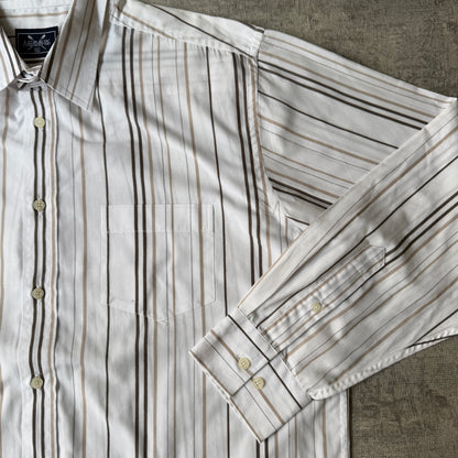 J.Crew Vintage Pinstripe Cropped Button Up Size XL Mens Long Sleeve                   -E16