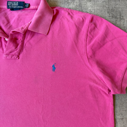 Polo Ralph Lauren Hot Pink Polo Shirt Size M Mens Y2K Top      -H37