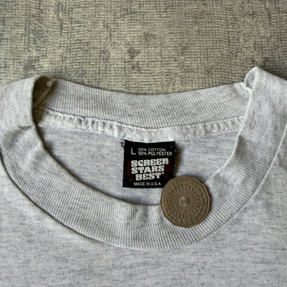 Vintage 80’s Grey “Camp Countryside” T-Shirt Size L Mens Made In USA           -H49
