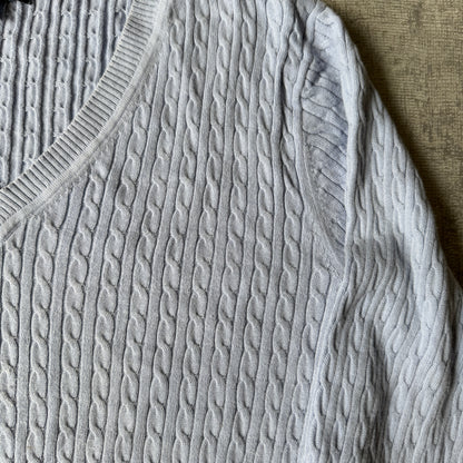 Tommy Hilfiger Womens Blue Cable Knit Sweater Size XL Womens          -C15