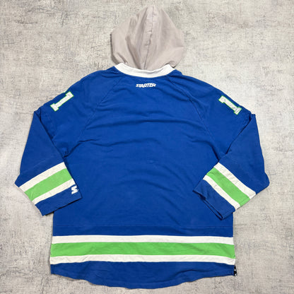 Vintage Starter Hockey Hoodie Size XL Mens Blue Green                -D19