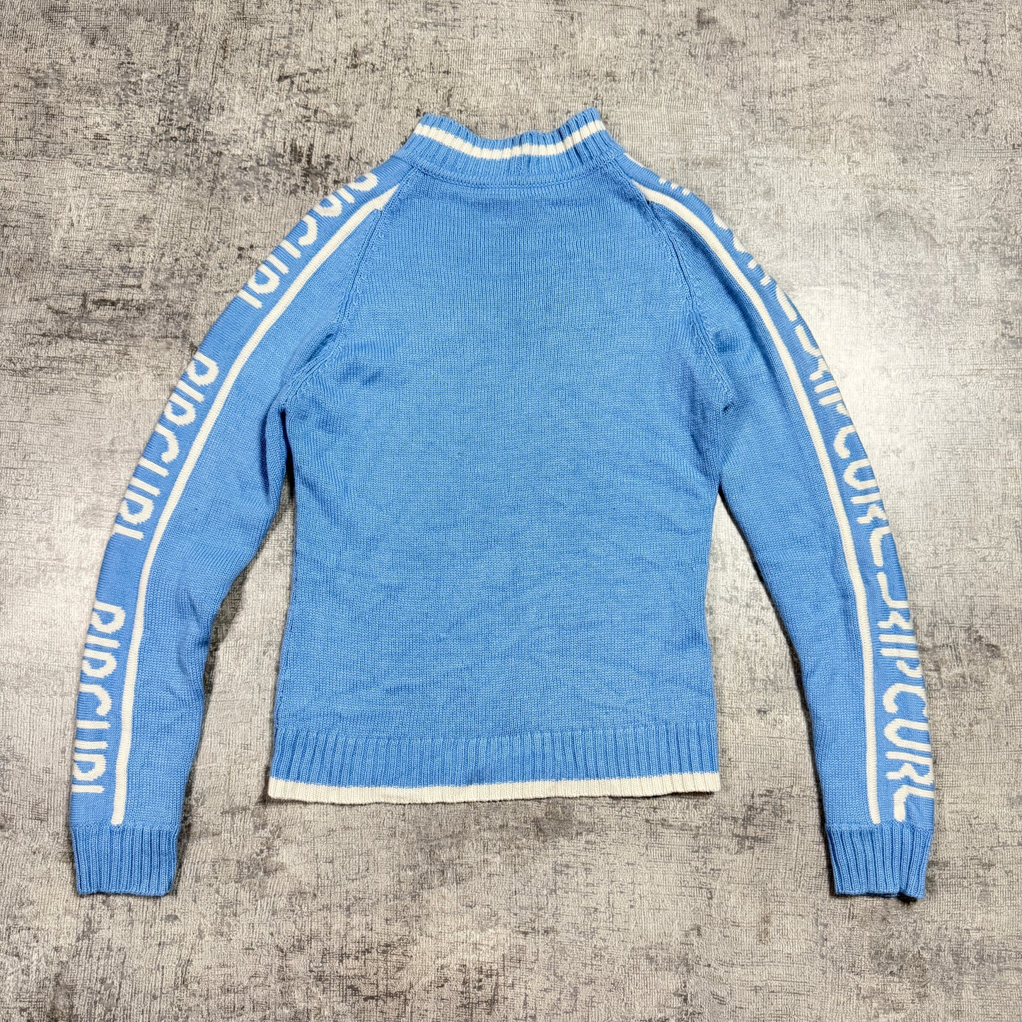 Ripcurl Vintage Pastel Blue Knitted Sweater Size 10 Womens Fitted                 -F35