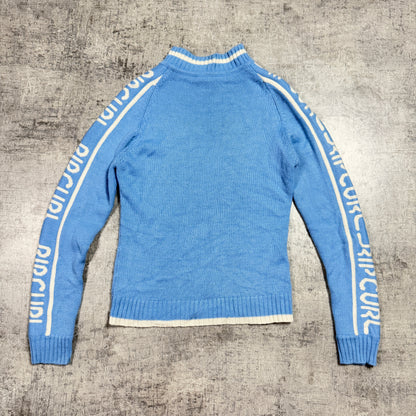 Ripcurl Vintage Pastel Blue Knitted Sweater Size 10 Womens Fitted                 -F35