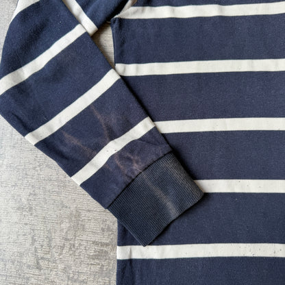 Polo Ralph Lauren Womens Long Sleeve Polo Shirt Size L Navy White             -H53