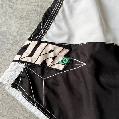 Ripcurl Y2K Boardies Size 30 White Black Green Star Graphic               -A50