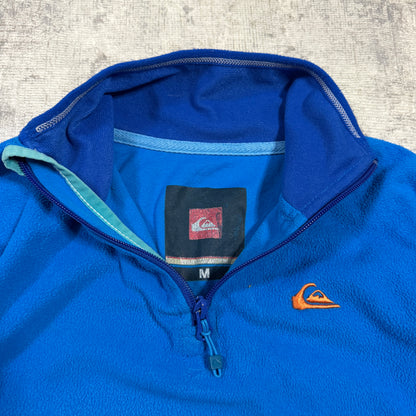 Quiksilver Y2K Blue Quarter Zip Fleece Jumper Size M/Y Fits XS-S Womens          -I31
