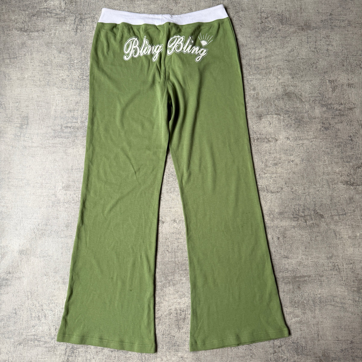 Xcepsion Green Y2K “Bling Bling” Sweatpants Size L Womens NWT’s          -G5